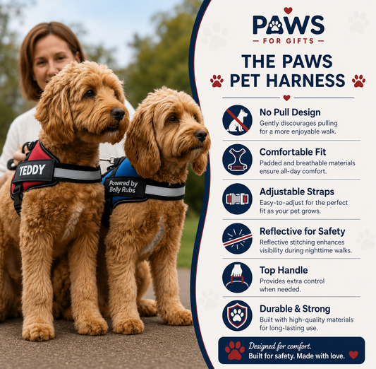 You Never Think You’ll Lose Them—Until You Do. Give Them a Safer Way Home with the Paws Personalized No-Pull Dog Harness.