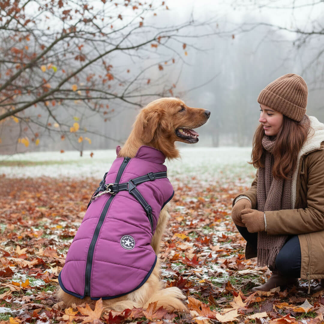 Paws Winter Dog Jacket with Built-In Harness
