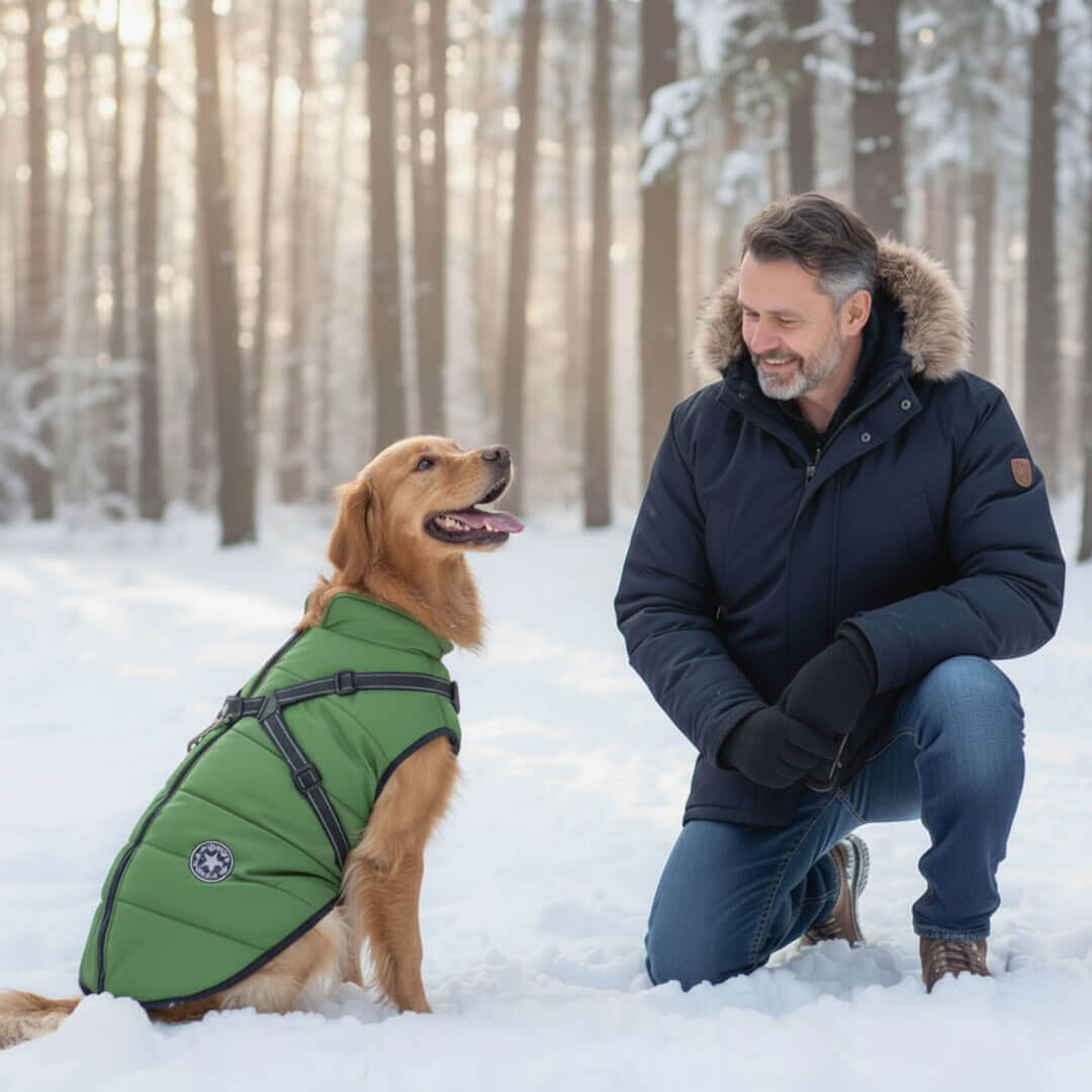 Paws Winter Dog Jacket with Built-In Harness